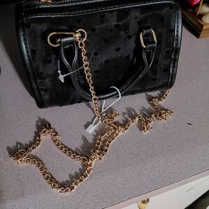 Elegant Black and Gold Chain Women's Bag